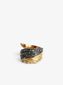 Cheap Zadig & Voltaire Rock Feather Ring Oldgold